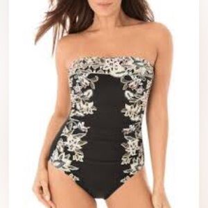 Miracle Suit Cloisonne Avanti One Piece Swimsuit Bathing Suit Black Size 12
